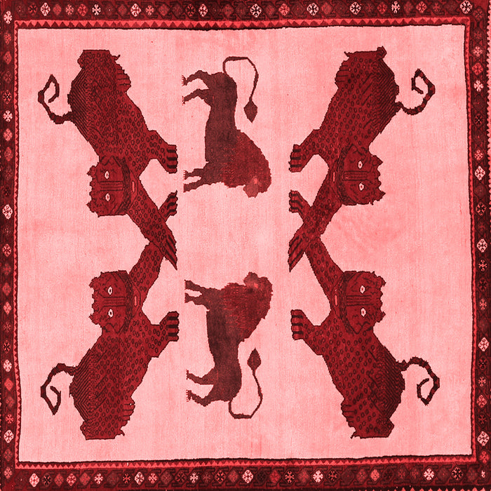Machine Washable Animal Red Traditional Rug, wshtr857red