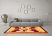 Machine Washable Animal Orange Traditional Area Rugs in a Living Room, wshtr857org