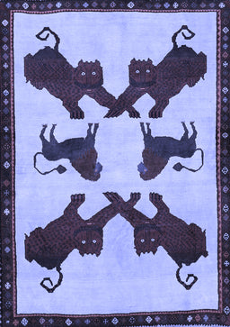 Animal Blue Traditional Rug, tr857blu