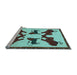 Sideview of Machine Washable Animal Light Blue Traditional Rug, wshtr857lblu