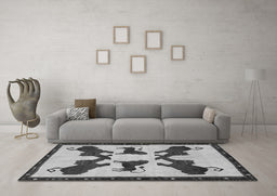 Machine Washable Animal Gray Traditional Rug in a Living Room,, wshtr857gry