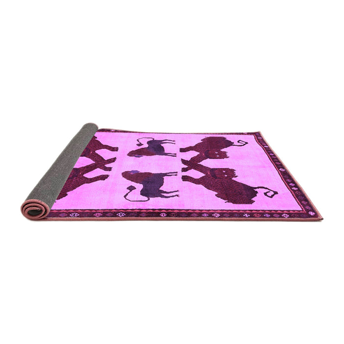 Sideview of Animal Purple Traditional Rug, tr857pur