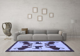 Machine Washable Animal Blue Traditional Rug in a Living Room, wshtr857blu