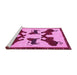 Sideview of Machine Washable Animal Pink Traditional Rug, wshtr857pnk