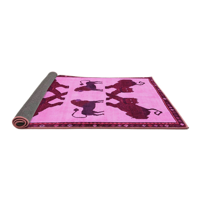 Sideview of Animal Pink Traditional Rug, tr857pnk