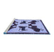 Sideview of Machine Washable Animal Blue Traditional Rug, wshtr857blu