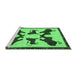 Sideview of Machine Washable Animal Emerald Green Traditional Area Rugs, wshtr857emgrn