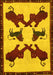 Machine Washable Animal Yellow Traditional Rug, wshtr857yw