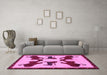 Machine Washable Animal Pink Traditional Rug in a Living Room, wshtr857pnk