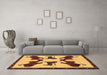 Machine Washable Animal Brown Traditional Rug in a Living Room,, wshtr857brn