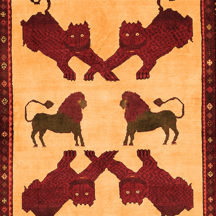 Animal Orange Traditional Rug, tr857org
