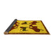 Sideview of Animal Yellow Traditional Rug, tr857yw