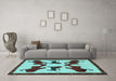 Machine Washable Animal Light Blue Traditional Rug in a Living Room, wshtr857lblu