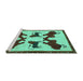 Sideview of Machine Washable Animal Turquoise Traditional Area Rugs, wshtr857turq