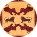 Square Animal Orange Traditional Rug, tr857org