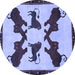 Round Machine Washable Animal Blue Traditional Rug, wshtr857blu