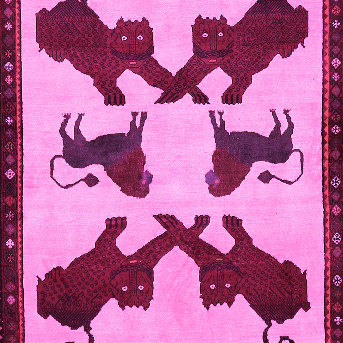 Machine Washable Animal Pink Traditional Rug, wshtr857pnk