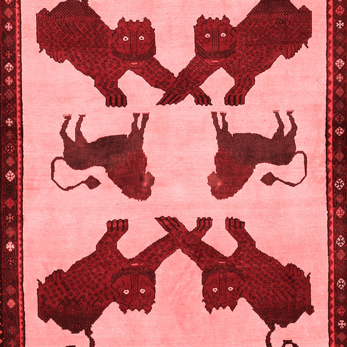 Machine Washable Animal Red Traditional Rug, wshtr857red