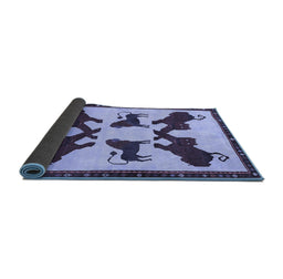 Sideview of Animal Blue Traditional Rug, tr857blu