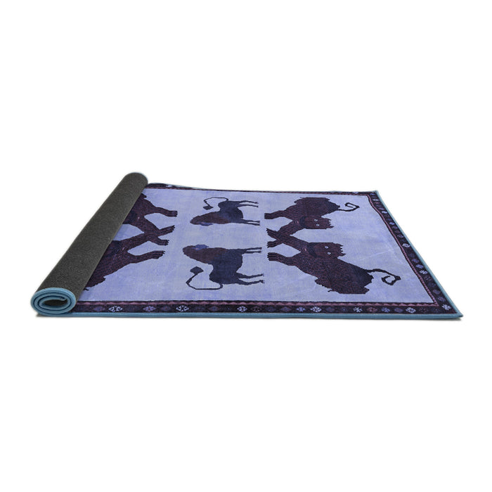 Sideview of Animal Blue Traditional Rug, tr857blu