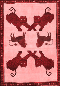 Animal Red Traditional Rug, tr857red