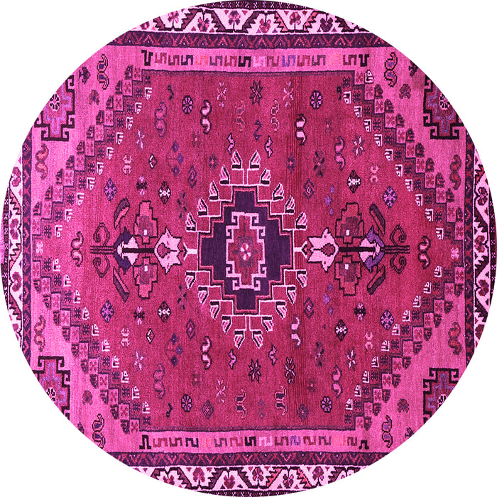 Round Persian Pink Traditional Rug, tr858pnk