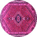 Round Persian Pink Traditional Rug, tr858pnk