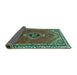Sideview of Persian Turquoise Traditional Rug, tr858turq