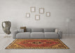 Machine Washable Persian Brown Traditional Rug in a Living Room,, wshtr858brn