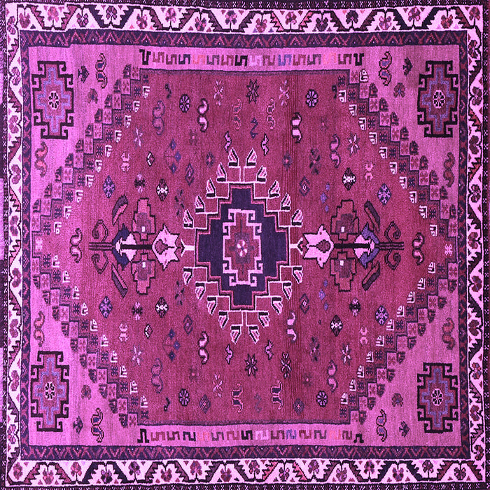 Square Machine Washable Persian Purple Traditional Area Rugs, wshtr858pur