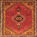 Round Machine Washable Persian Orange Traditional Area Rugs, wshtr858org