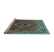 Sideview of Machine Washable Persian Light Blue Traditional Rug, wshtr858lblu