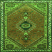 Round Machine Washable Persian Green Traditional Area Rugs, wshtr858grn