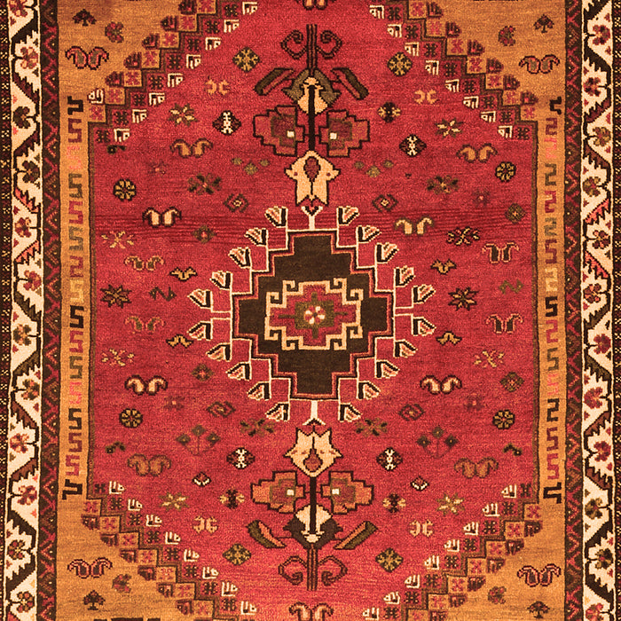 Serging Thickness of Machine Washable Persian Orange Traditional Area Rugs, wshtr858org