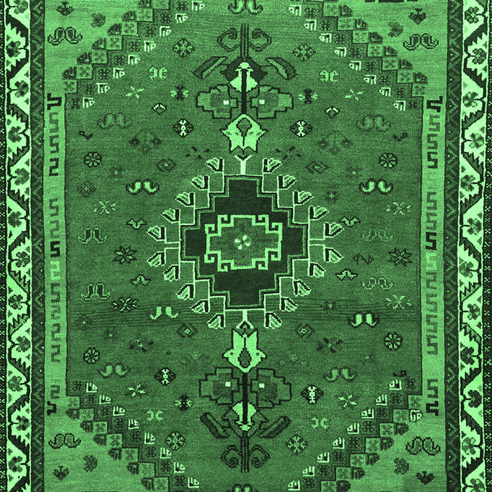 Machine Washable Persian Emerald Green Traditional Area Rugs, wshtr858emgrn