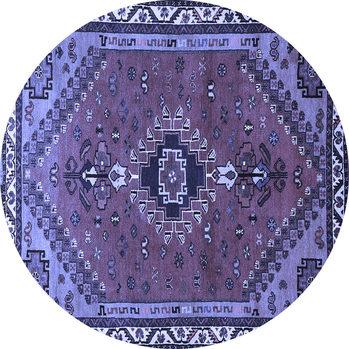 Round Persian Blue Traditional Rug, tr858blu