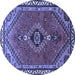 Round Persian Blue Traditional Rug, tr858blu