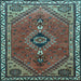 Square Persian Light Blue Traditional Rug, tr858lblu