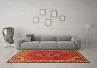 Machine Washable Persian Orange Traditional Rug, wshtr858org