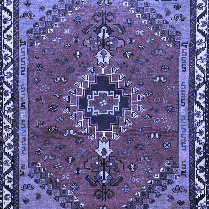 Machine Washable Persian Blue Traditional Rug, wshtr858blu