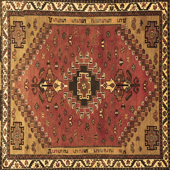 Square Persian Brown Traditional Rug, tr858brn
