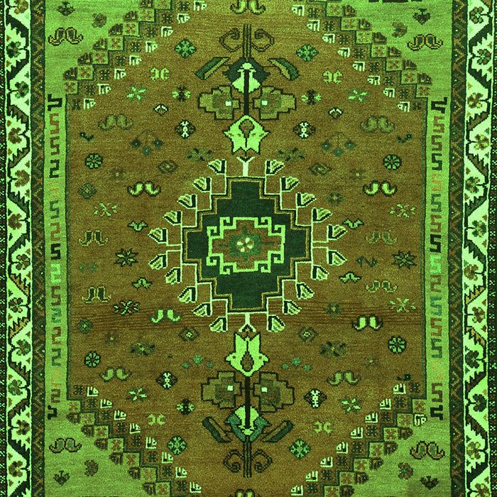 Serging Thickness of Machine Washable Persian Green Traditional Area Rugs, wshtr858grn