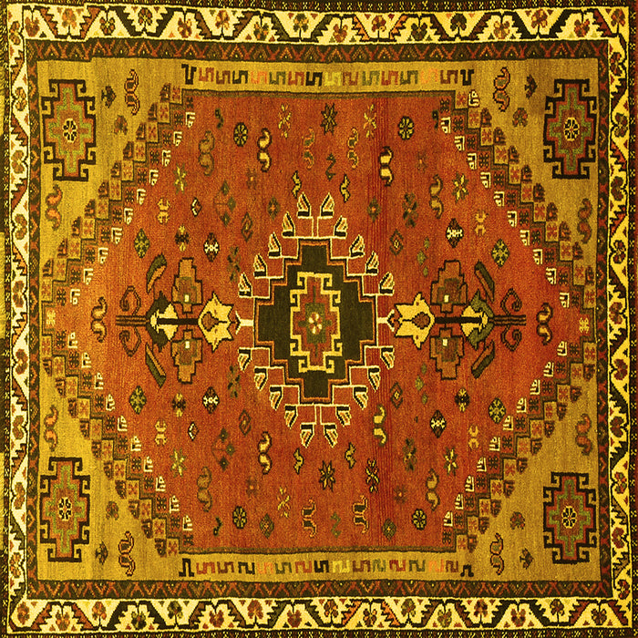Square Persian Yellow Traditional Rug, tr858yw