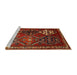 Sideview of Machine Washable Traditional Light Brown Rug, wshtr859