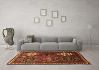 Machine Washable Persian Brown Traditional Rug, wshtr859brn