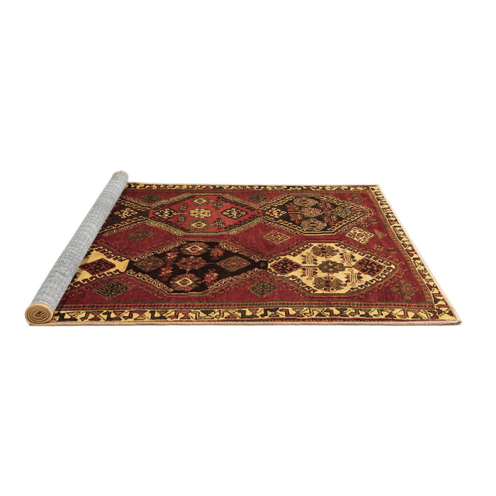 Sideview of Machine Washable Persian Brown Traditional Rug, wshtr859brn