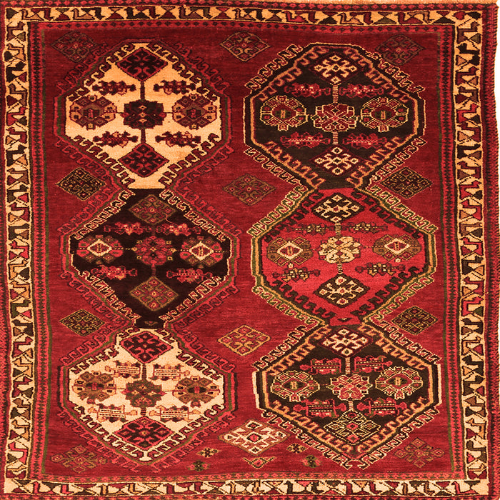 Serging Thickness of Persian Orange Traditional Rug, tr859org