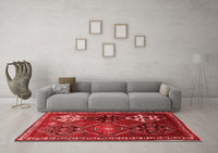Machine Washable Persian Red Traditional Rug, wshtr859red