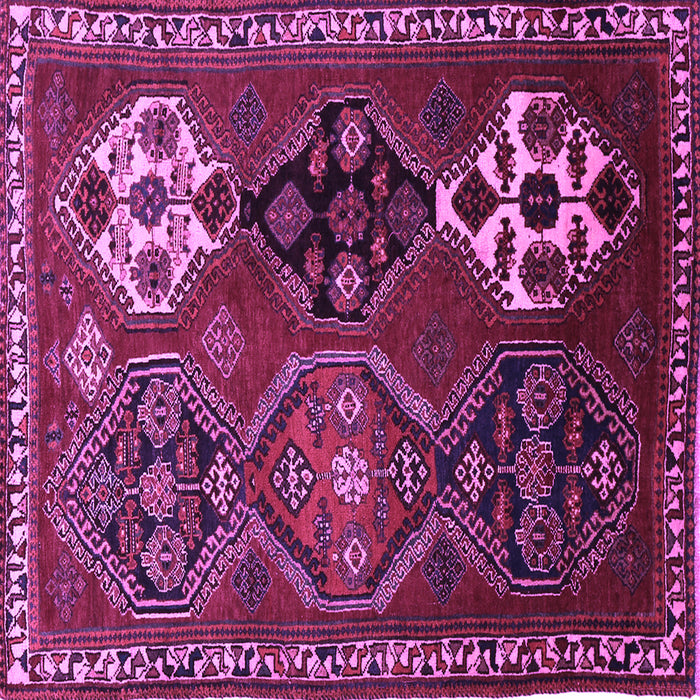 Square Machine Washable Persian Purple Traditional Area Rugs, wshtr859pur