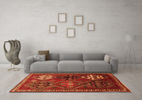 Machine Washable Persian Orange Traditional Rug, wshtr859org